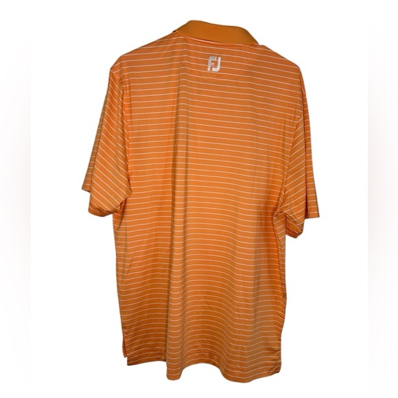 Footjoy Polo Legends Golf & Country Club Orange White Stripes Size Medium Preppy - Picture 2 of 10